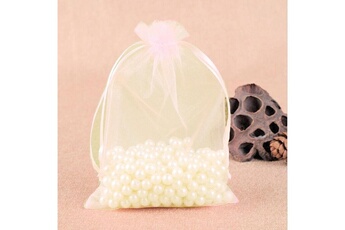 Article et décoration de fête Wewoo 100 pcs cadeau sacs bijoux organza sac de mariage anniversaire fête pochettes dessinstaille du 10x15cm rose shell
