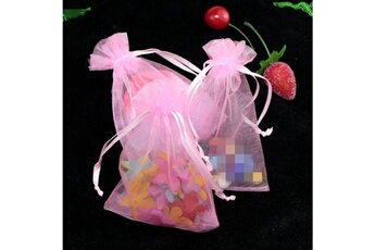 Article et décoration de fête Wewoo Décorations de fête 100 pcs organza gift bags emballage bijoux sac de mariage décoration de nocetaille 7x9cm d9 rose