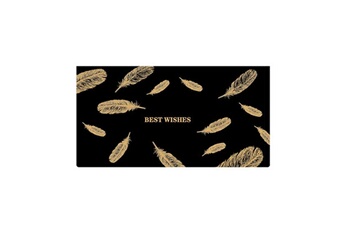 Article et décoration de fête Wewoo 12 pcs black bronzing voeux carte vacances haut de gamme bénédiction dorée carte de voeux avec enveloppe (plume)