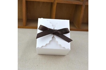 Article et décoration de fête Wewoo 10 pcs rétro mini boîte de papier kraft diy de cadeau de faveur de mariage petite de gâteau blanc