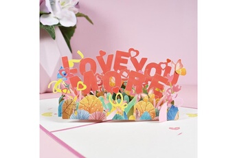 Article et décoration de fête Wewoo Carte de voeux tridimensionnelle de la saint-valentin 3 pcs carte d'anniversaire de mariage
