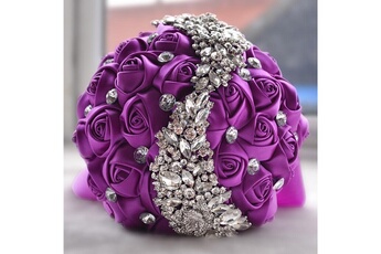 Article et décoration de fête Wewoo Mariage tenant des fleurs bouquet violet de mariée accessoires demoiselle d'honneur strass partie décoration de fournitures