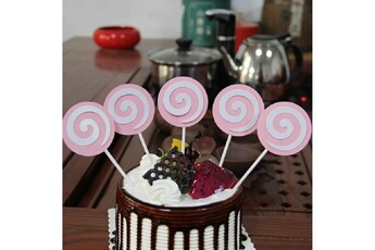 Article et décoration de fête Wewoo Décorations de fête paquet de 2 sucettes à gâteaudécoration de table à dessert en crème glacée rose