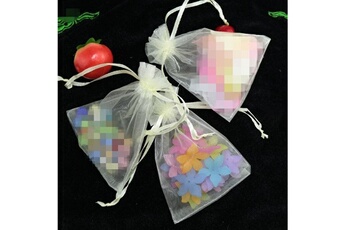 Article et décoration de fête Wewoo Décorations de fête 100 pcs organza gift bags emballage bijoux sac de mariage décoration de nocetaille 7x9cm d3 beige blanc