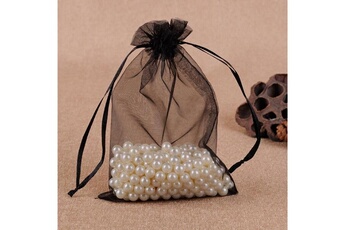 Article et décoration de fête Wewoo 100 pcs gift bags bijoux organza sac de mariage anniversaire fête pochettes dessinstaille du cadeau 13x18cm noir