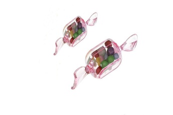 Article et décoration de fête Wewoo 10 pcs / set boîte à bonbons créative transparente petite en plastique forme de bonbon rose clair