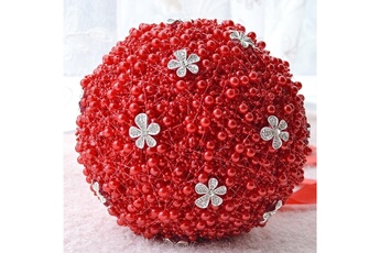 Article et décoration de fête Wewoo Mariage tenant des fleurs de rouge perle accessoires de bouquet de mariée demoiselle d'honneur strass fournitures de décoration de de partie, diamètre