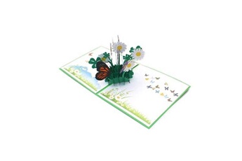 Article et décoration de fête Wewoo Carte de voeux stéréo 3d de fleur de papillon de 2 pcs carte de voeux creuse de laser de vacances