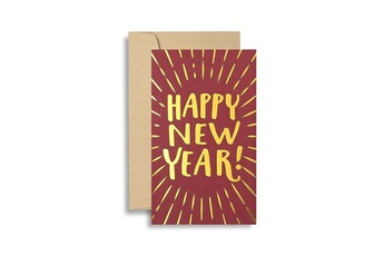 Article et décoration de fête Wewoo Carte de bronzage haut de gamme rouge 10 pièces carte de bénédiction du nouvel an (bonne année)