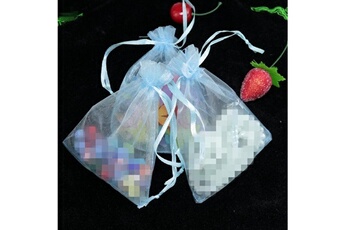 Article et décoration de fête Wewoo Décorations de fête 100 pcs organza gift bags emballage bijoux sac de mariage décoration de de mariagetaille 7x9cm d15 bleu clair