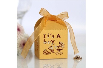 Article et décoration de fête Wewoo 100 pcs baby shower party candy box coffret cadeau mariagetaille 5 x 5 x 8cm or