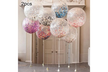 Article et décoration de fête Wewoo 2 pcs 36 pouce rond transparent coloré confettis ballon arrangement de mariage grand ballons décoration boule boom