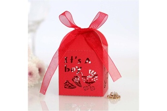 Article et décoration de fête Wewoo 100 pcs baby shower party candy box boîte de cadeau de mariagetaille 5 x 5 x 8cm rouge