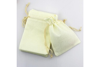 Article et décoration de fête Wewoo 50 pcs multi taille lin jute cordon cadeau sacs mariage faveurs de fête d'anniversaire sacstaille 20x30cm beige