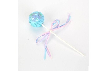 Article et décoration de fête Wewoo Décorations de fête 3 pcs ruban bow sequin ball cake party dessert carte insérée bleu