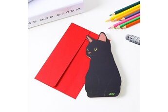 Article et décoration de fête Wewoo 20 pcs mignon animal mini carte anniversaire / carte de remerciement (chat noir)