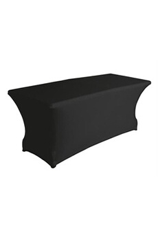 nappe de table generique housse extensible pour table rectangulaire - noir