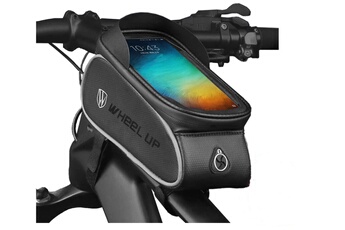 Chronus Vélo électrique Sacoche de support téléphone pour cadre vélo, écran 6,0 à 6,5 pouces (noir)
