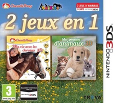 2 jeux en 1: Ma vie avec les chevaux + Ma Pension D'Animaux 3D : Bébés Calins pour Nintendo 3DS