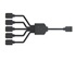 Cooler Master ARGB 1 to 5 splitter Câble répartiteur 1 à 5, connecteur LED 3 broches, 58 cm MFX AWHN 1NNN5 R1 Cooler Master ARGB 1 to 5 splitter Câble répartiteur 1 à 5, connecteur LED 3 broches, 58 cm MFX AWHN 1NNN5 R1