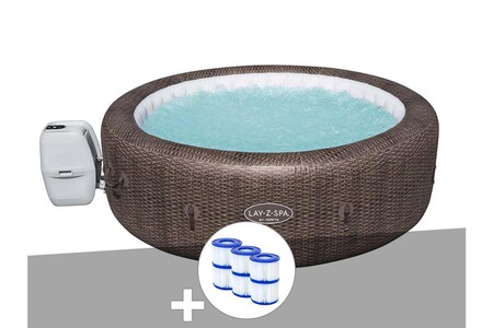 Spa gonflable Bestway Kit spa gonflable bestway lay-z-spa st moritz rond airjet 5/7 places + 6 filtres