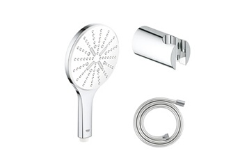 Pommeau De Douche Rond ABS Noir 25 Cm - Remplacement Mobile Pour Colonne De Douche Invena MUSTA