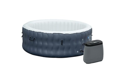 Spa gonflable Outsunny Spa gonflable rond 6 personnes ø 1,95 x 0,68h m - 108 buses d'air hydro-massantes - fonctions chauffage filtration - liner pvc abs bleu blanc