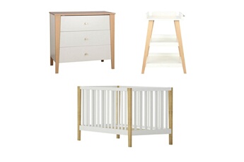 Berceaux et couffins Akiten Retail Mini-chambre bébé olympe blanc et bois 70x140 cm