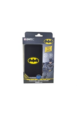 Batterie externe Emtec Power Essentials DC Comics Batman - Banque d'alimentation - 5000 mAh - 2 A - 2 connecteurs de sortie (USB) - sur le câble : Micro-USB