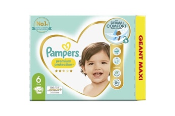 Pampers Couche bébé premium protection taille 6 - 64 couches