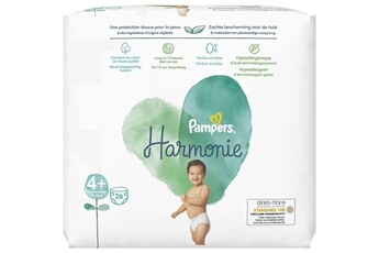 Couche bébé Pampers Pampers harmonie taille 4+ - 26 couches