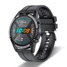 Montre connectée Rumocovo ® Montre connectée avec appels Bluetooth pour hommes, moniteur de santé, étanche IP67, pour Android,2218 - Cuir noir