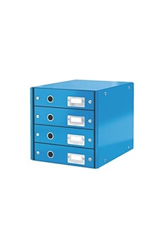 armoire de bureau leitz module de classement click&store wow 4 tiroirs bleu