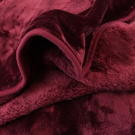Coperta Amago Effetto Cashmere 180x220 Cm - Microfibra Morbida, Colore Bordeaux - Foto 5