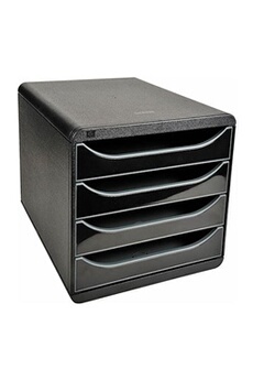 armoire de bureau exacompta module de classement big-box 4 tiroirs noirs