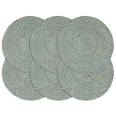 6x Napperons Set de Table Napperons de Restaurant Napperons de Maison Napperons de Table de Salle à Manger Vert Olive Plain 38 cm Rond Jute