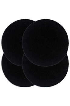chemin de table vidaxl napperons 4 pcs noir plain 38 cm rond coton