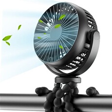 GENERIQUE - Ventilateur portable rechargeable USB - 5200mAh - Noir