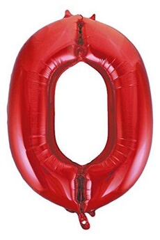 Article et décoration de fête Unique Party Unique party - 55850 - ballon géant - numéro 0, 86 cm, rouge