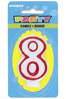Article et décoration de fête Unique Party Unique party - 360-8 - bougie d'anniversaire numéro 8