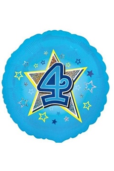 Article et décoration de fête Amscan 1 st ck 'blue 4 stars geburtstagsballon ballon gonflable rond en film plastique 45 cm -gasf polyester
