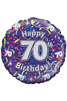 Article et décoration de fête Oaktree Uk Oaktree uk - 70th birthday 18 serpentins holographiques en papier motif ballons multicolore