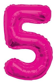 Article et décoration de fête Unique Party Unique party - 55735 - ballon géant - numéro 5 - 86 cm - rose