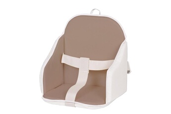Chaises hautes et réhausseurs bébé CANDIDE Coussin de chaise pvc avec sangles taupe/blanc
