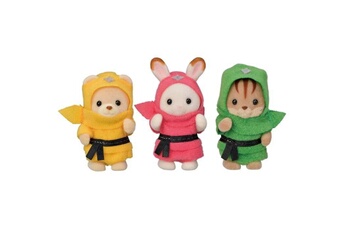 Figurine de collection Sylvanian Families Sylvanian families 5616 le trio des bébés en costumes ninja - mini univers