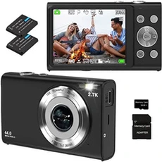 Appareil photo compact EKASN Appareil photo numérique 2.7k FHD 36 mégapixels NOIR