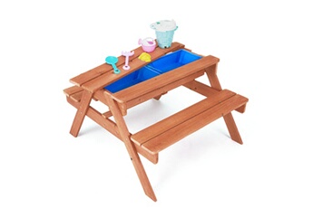 Autres jeux créatifs Teamson Kids Table pique nique enfant 2 en 1 avec bac à sable 6 accessoires château jeux de plage bleu teamson kids tk-ow0001