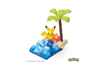 Figurine pour enfant Mattel Pokémon - jeu de construction mega construx pikachu's beach splash