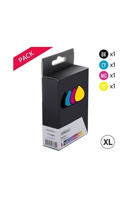 Cartouche d'encre GENERIQUE Pack 4 Cartouchess Génériques HP 953XL noire et  couleurs (3HZ52AE)