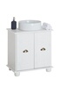 Idimex Meuble sous lavabo COLMAR meuble de rangement salle de bain meuble, sous vasque avec 2 portes, en pin massif lasuré blanc photo 1